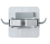Vigar - Sujetaescobas Simple con Adhesivo 3M - Colgador de Escobas y Fregonas Resistente - Cuelga Escobas Pared - Sin Necesidad de Agujeros - Capacidad de Aguante 5 Kg - Adhesivos Ganchos para Colgar Escobas de Acero Inoxidable Sin Perforar