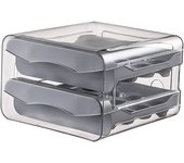 New 1Pcs Double-layer Capacity Pull-out Drawer Egg Storage , Household Food Grade Kitchen Modern Transparency Preservation Box