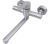 Grifo de Cocina Montado en la Pared 360° Giratorio Acero Inoxidable 304 Mezclador Oculto