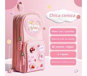 Three Layer Backpack Shape Pencil Case Large Capacity Cute Cartoon Simple for Girls School Students Stationery Supplies
