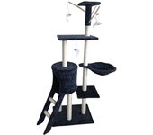 COTTECOTA-Árbol Rascador Gris 50x35x138cm Arbol para Gatos con Plataforma Torre Rascador Escalador para 2-3 Gatos Medianos Estable Rascador con Nidos Hamaca Plataformas Juguete Poste De Sisal Natural  ref 51093