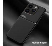 Luxury Leather Case For iPhone 16 Pro Max 15 14 Plus 13 Mini Built in Metal Plate Covers Support Car Holder Magnetic case