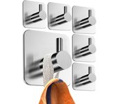 Colgador Toalla baño sin taladro-Ganchos adhesivos para pared Diseño Moderno colgadores resistentes Negros percha adhesivas Fuertes