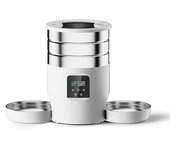 4.5L Button WiFi Automatic Cat Feeder Includes Two Stainless Steel Bowls Smart Pet Cat and Dogs Food Dispenser Feeder Pet Feeder