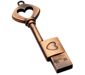 JASTER Metal heart key pendrive 4GB 8GB 16GB 32GB 64GB 128GB copper key usb 2.0 usb flash drive pen drive memory stick gift