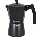 Quttin - Cafetera Italiana 9 Servicios Inducción Dark, Diseño Tradicional y Elegante - Cafetera Espresso Duradera y Fácil de Usar
