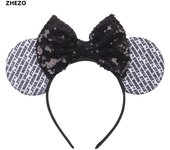 Disney Mickey Mouse Oor Hoofdbanden Frozen Elsa Anna Strik Pailletten Hoofdband Kids Party Cadeau Kinderen Diy Haaraccessoires