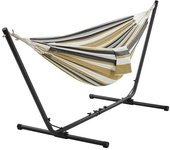 Hamaca con Soporte Ajustable 310/320/330 * 101 * 101,5 cm con Bolsa de Transporte 1-2 Personas Carga 200kg Hamaca para Playa Patio Jardin
