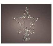 Estrella árbol navidad alambre microLED 20x5x25cm LUMINEO – Plateado