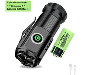 2000LM Super Bright Mini Flashlight Powerful Highlight Flashlight  3*P35 18650 Battery USB-C Rechargeable With Magnet ClipTorch