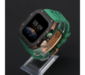 Luxury Carbon Fiber Case for Apple Watch S10 42mm 46mm Bezel Rubber Strap Modification Kit Iwatch Series 10 46mm 42mm