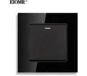 Eiomr Wall Switch Light 1 Gang 1 2 Way Control Socket Push Button EU Standard AC 110V-250V Toggle Switch on/Off Lamp Wall Switch