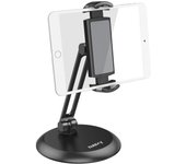 Soporte tableta ajustable, base de aluminio, soporte giratorio 360° para dispositivo electrónico