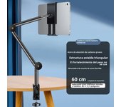 Tablet Holder for Bed Long Arm Stand for iPad Tablet Bracket 360° Rotating Desk Side Phone Mount for 4~12.9 inch Phone Tablet
