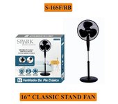 SPARK - Ventilador de Pie de Alta Velocidad de 16" y 18". 70 W. 5 Aspas de Plástico. 3 Ajustes de Velocidad. Calidad y Rendimiento. Diseño Moderno Para el Hogar. Blanco y Negro.