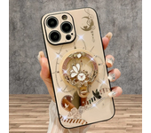 Luxury Glitter Diamond Ring Holder Phone Case for IPhone 16 15 14 13 Pro Max Plus 5G for Magsafe Magnetic Wireless Charge Cover