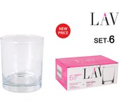 LAV -  SET DE 6 VASOS 265CC GAMA LIBERTY - Set Vasos Cristal Elegante y Duradero - Set Vasos Cristal para Todo Tipo de Bebidas - Set Vasos Cristal Diseño Clásico y Versátil - Set Vasos Cristal Apto para Lavavajillas  - Set Vasos Cristal Transparente