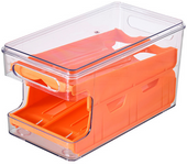 BIT Dispensador de Huevo, Caja para Almacenar Huevo con Bandeja rodante para huevos de 24 unidades, plástico PET de grado alimenticio, fácil de limpiar, Portalata Portahuevos para frigorificos.,