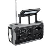Radio FM emergencias con linterna, alarma SOS y powerbank solar de 4000 mAh