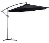 Outsunny Sombrilla de Jardín Ø295x255 cm Parasol Excéntrico Inclinable con Manivela Base Cruzada y Soporte de Metal 8 Varillas para Terraza Exterior Balcón