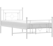Estructura cama sin colchón con cabecero metal blanco 135x190cm