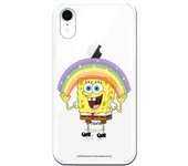 Funda original compatible con iPhone XR con un diseño de Bob Esponja Arcoiris