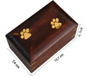 For Cat Dog Urns Footprint Memorial Wood Pet Ashes Box Cremation Forever Home Urns Small Dog Cremation Box for Ashes Box