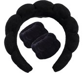 3Pcs Makeup Headband Puffy Sponge Spa Head Bands for Women Girls Washing Face Skincare Yoga Facial Mask Sports Hair Headband