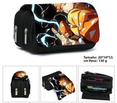 Demon Slayer Pencil Case Student Bilayer Storage Bag Tanjirou Nezuko Zenitsu Giyuu Cartoon Printing High Quality Pen Case Gift