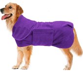 Abrigo de secado para perros - Bolsa para perros de secado rápido - Toalla de albornoz para perros - Toalla de baño para perros y gatos súper absorbente de microfibra de secado rápido, lujosamente suave
