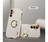 Plating Crocodile Texture Phone Case for Samsung Galaxy A55 A35 A25 A15 A05 A73 A72 A54 A53 A52 4G 5G Magnetic Finger Ring Cover