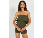Mono Corto SENSE con Volante Decorativo y Escote Barco para Mujer