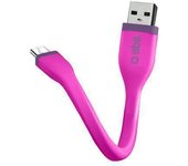 Cable de datos SBS mini 12cm microUSB rosa