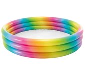 Piscina hinchable 3 aros multicolor 330 litros doble válvula 58439 INTEX