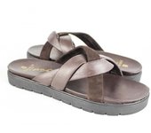 Sandalias planas de piel combi modelo TRIADA - Zerimar.