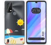 Funda Silicona Transparente para Blackview A50 diseño Playa Dibujos