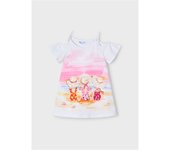 Moda infantil niña MAYORAL 3.963 055 VESTIDO APLICACIONES BLANCO 35450 25V