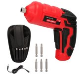 Atornillador 4 V. Con Led, Funda y 5 Destorpuntas, Bateria Recargable USB