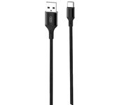 Xo cable usb-a macho a tipo c - carga + transmision de datos alta velocidad - 2-4a - 1m - color negro