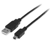 StarTech.com - Cable USB de 50cm para Cámara - 1x USB A Macho - 1x Mini USB B Macho - Adaptador Negro USB2HABM50CM