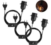 Portalámparas E27 con interruptor, 3 piezas Lámpara E27 con cable de Alimentación, Portalámparas E27 con cable de enchufe de 1,8 m e interruptor, CA 220 V 2 A (máx.) 80 W), para Sala de estar dormitorio Negro