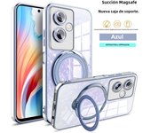 Luxury Plating Ring Magnetic Clear Phone Case for OPPO A79 5g A77 5g A77S 4g A57 A53 A53S 4g A17 A17K with Holder Stand Cover