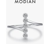 MODIAN 925 Sterling Silver Trendy Bezel Setting Delicate Finger Rings For Women Wedding Engagement Fine Jewelry Anel Accessories