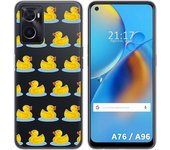 Funda Silicona Transparente para Oppo A76 / A96 diseño Pato Dibujos