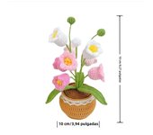 Sunflower Crochet Flowers Hand-knitted Tuilp Flower Potted Wool Woven Flowers Desktop Ornament Birthday Festival Gift Room