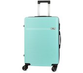 DAM Maleta mediana trolley rígida ultraligera, de ABS de alta resistencia. Cerradura numérica y 4 ruedas dobles extraíbles y giratorias 360°.  42x25x65Cm