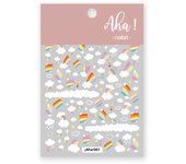 1Pcs Cartoon Nail Art Sticker Rainbow Cloud/Dinosaur/Smiley Face/Flower Design Press on Nails Decals Self Adhesive Nail Stickers