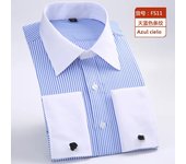 Luxury French Cuffs Men's Long Sleeved Shirts for Spring Autumn Business Social Banquets Solid Color Stripes Comfortable Fit 6XL