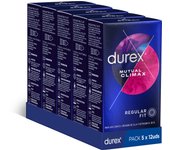 Durex - Condones Mutual Climax, Pack de 60 Preservativos para Sexo Seguro. Perímetro Regular, Grosor Elevado. 5 Cajitas