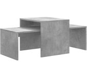 vidaXL Set mesa de centro madera de ingeniería 100x48x40c Blanco, Negro, Roble Sonoma Mesita de Salón o Comedor o Auxiliar Mesa de Café Meuble Salón